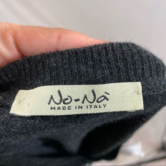 No-Na Cashmere Blend Bib‎ Front Half Sleeve Sweater Size Medium - Picture 11 of 15